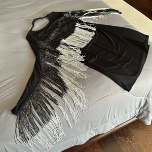 IDYLLWIND Black and Silver Fringe Dress Purchased at Bootbarn!
